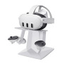 VR Stand Compatible with Meta Quest 3/Meta Quest 2, Headset Display Holder and Controller Mount Station, with More Stable and Heavy Base - White